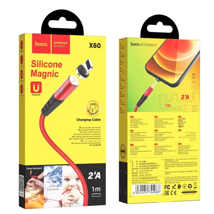 Cáp sạc nam châm HOCO X60 chân iPhone và Type C dài 1M