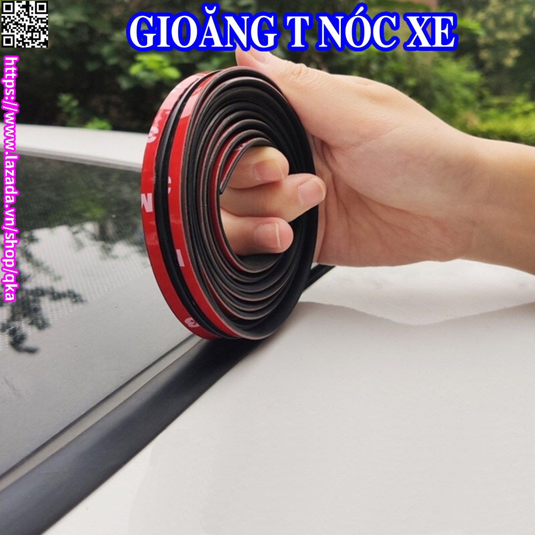 Gioăng cao su chữ T nẹp ốp viền ngoài kính lái kính chắn gió ô tô xe hơi
