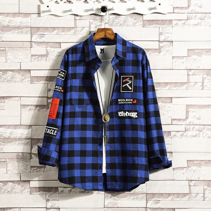 Aó sơmi unisex sọc caro phong cách mới tp009