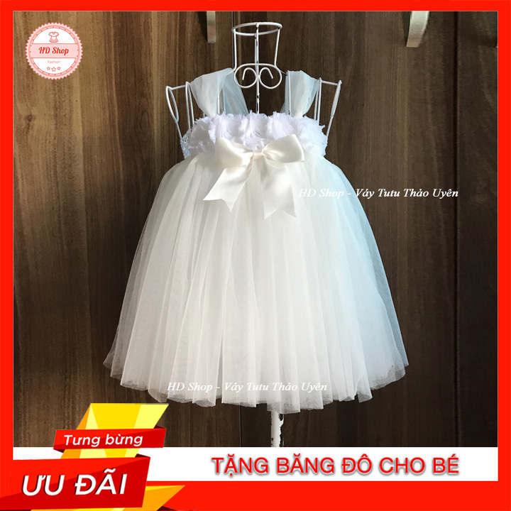 VÁY CÔNG CHÚA CHO BÉ / ĐỒ BÉ GÁI / VÁY CÔNG CHÚA HOA 3D CHO CON GÁI