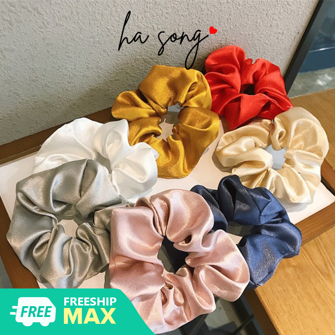 Dây Buộc Tóc Scrunchies Vải Phi Bóng Hot Trend Dễ Thương Nhiều Màu 186 - Ha Song Shop