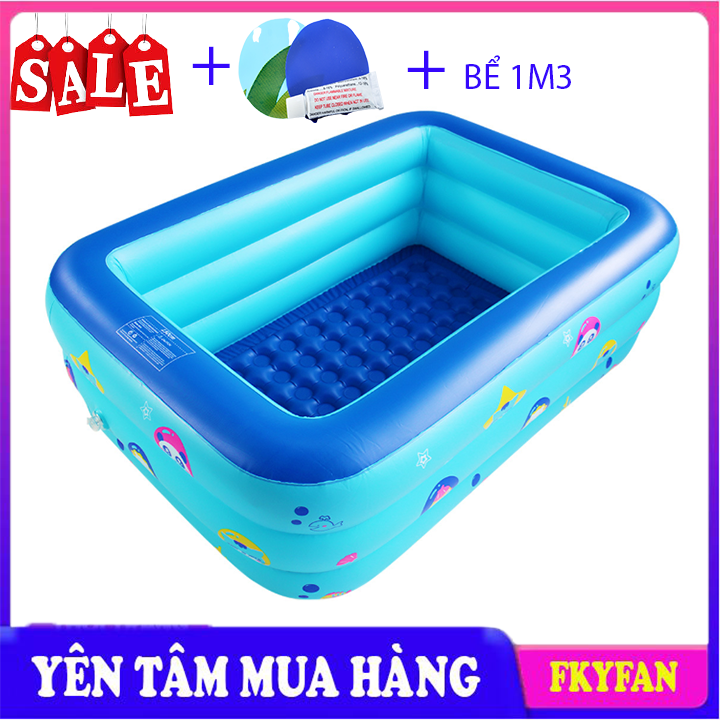 BỂ BƠI CHO BÉ CỠ ĐẠI 1m3 KÈM BỘ VÁ BỂ , Bể Bơi Trẻ Em 1m3 gia đình, Mua Bể Phao Bơi 3 Tầng Cao Cấp 2020 bể bơi người lớn,Chất Liệu Dày Dặn,Kiểu Dáng Đẹp,Độ Bền Cao - BB1m3