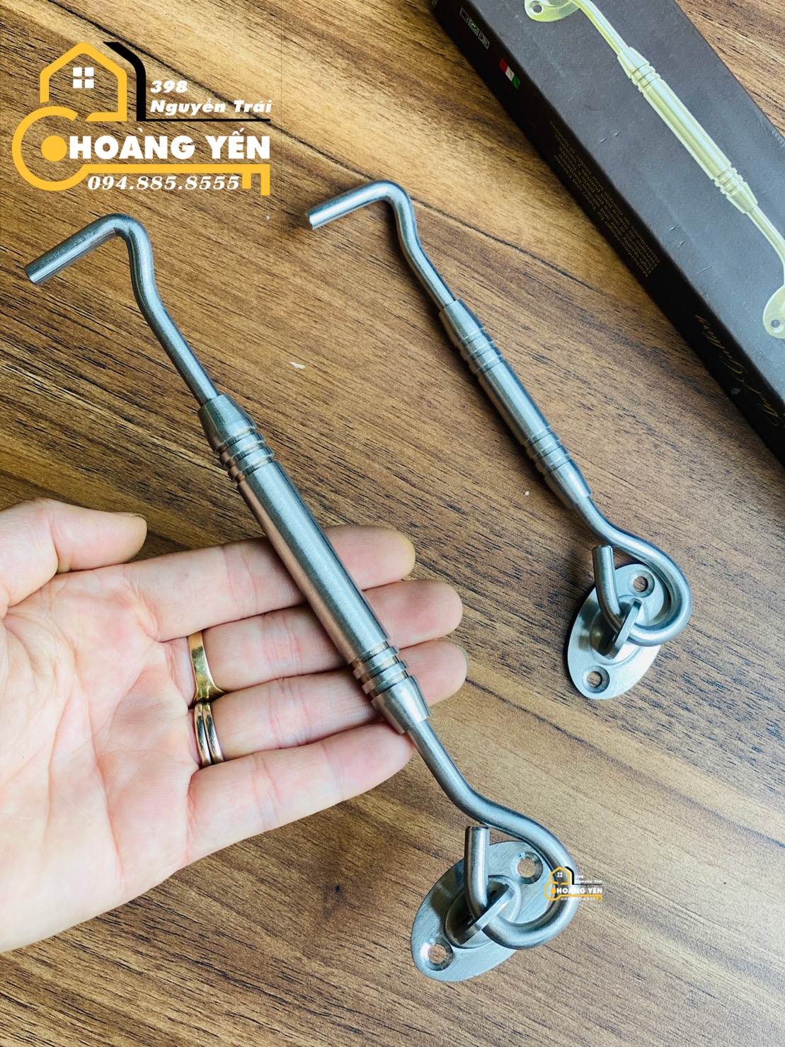 Móc gió cửa sổ, móc giữ cửa chống gió inox 304 EL 15cm