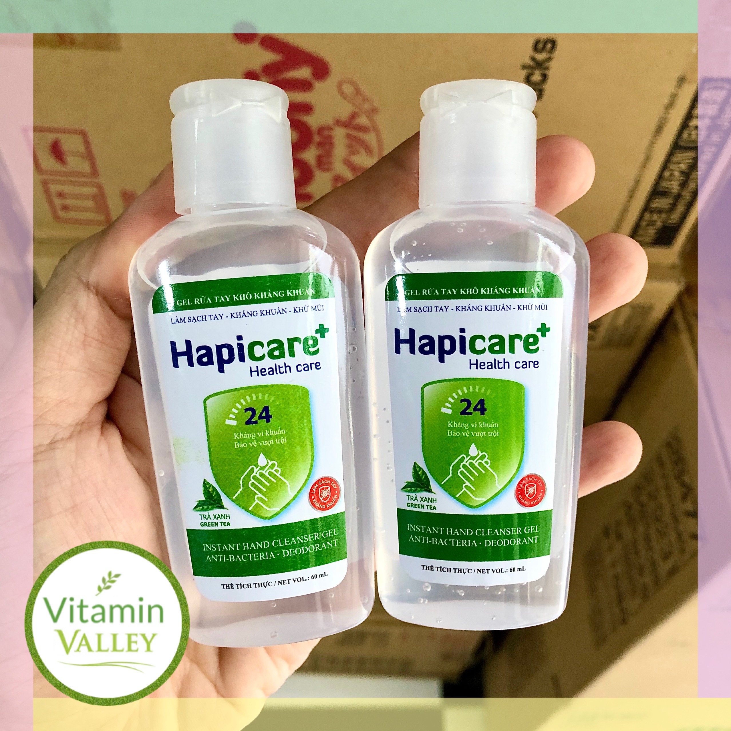 Gel Rửa Tay Khô Hương Trà Xanh Hapicare+ Instant Hand Cleanser 60ml