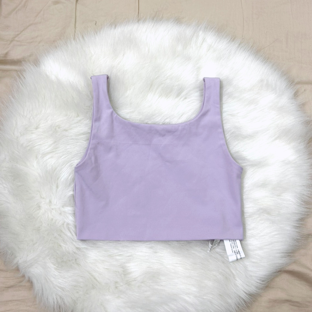 Áo thun nữ croptop sát nách Zr vnxk màu tím size 140 - ẢNH CHỤP THẬT