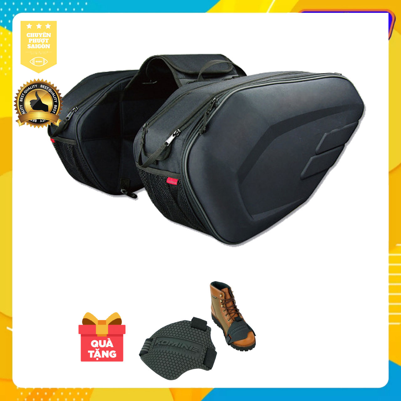 [HCM]BỘ 2 TÚI TREO YÊN XE KOMINE SA 212 XE MÁY DUNG TÍCH LỚN CHỐNG NƯỚC[ TẶNG KÈM BỌC GIÀY MÓC SỐ KOMINE TRỊ GIÁ 85000]