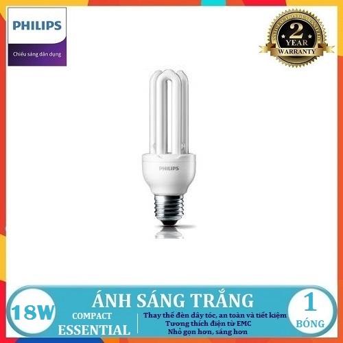 BÓNG ĐÈN HUỲNH QUANG COMPACT PHILIPS ESSENTIAL 8W - 18W - 23W E27 ( TIẾT KIỆM ĐIỆN NĂNG - TĂNG CƯỜNG ĐỘ SÁNG - 2 MÀU ÁNH SÁNG LỰA CHỌN TRẮNG VÀ VÀNG )