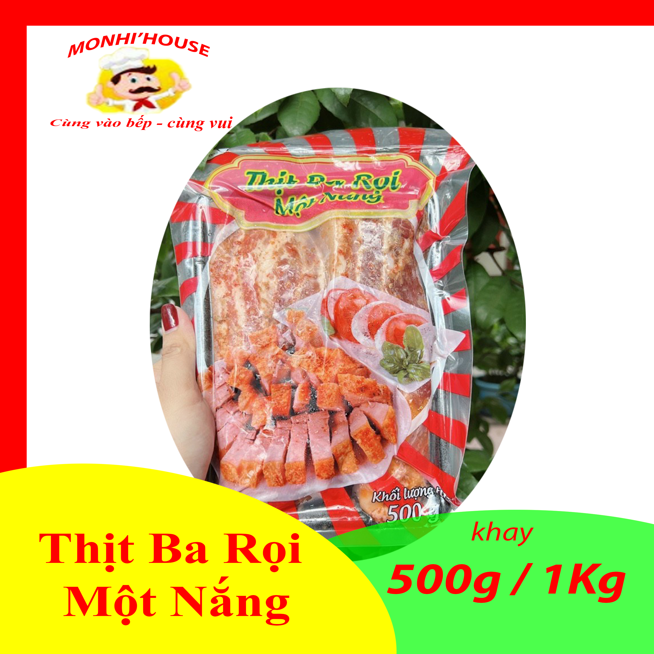 500g Ba rọi sả ớt một nắng ướp sẵn_Giòn Ngon_Giao Hỏa tốc