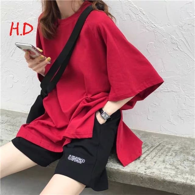 Sét áo xẻ đỏ quần đùi nh
