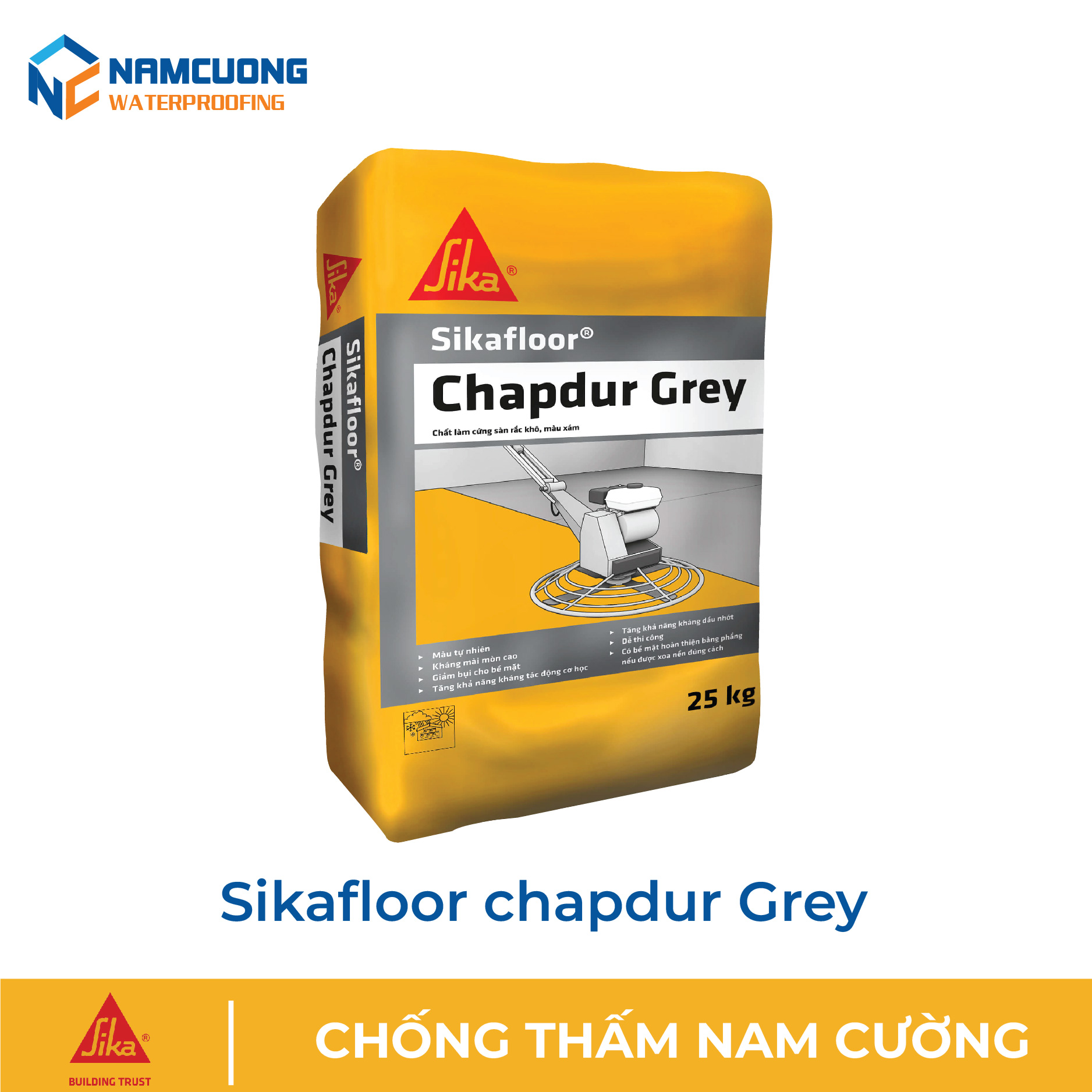 Sika Nam Cường - Chất làm cứng sàn gốc xi măng - Sikafloor Chapdur Grey (Bao 25 kg)