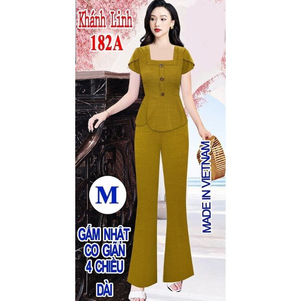 Đồ nữ quần dài ống bas vải gấm nhật