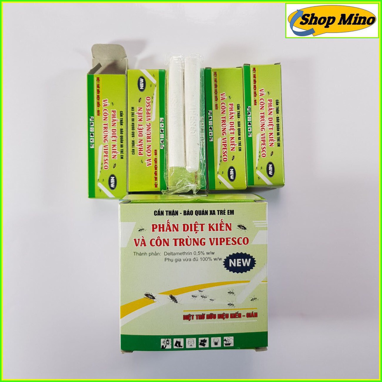 Phấn diệt kiến chính hãng vipesco 1 hộp 20 viên shop mino diệt sạch kiến, gián...