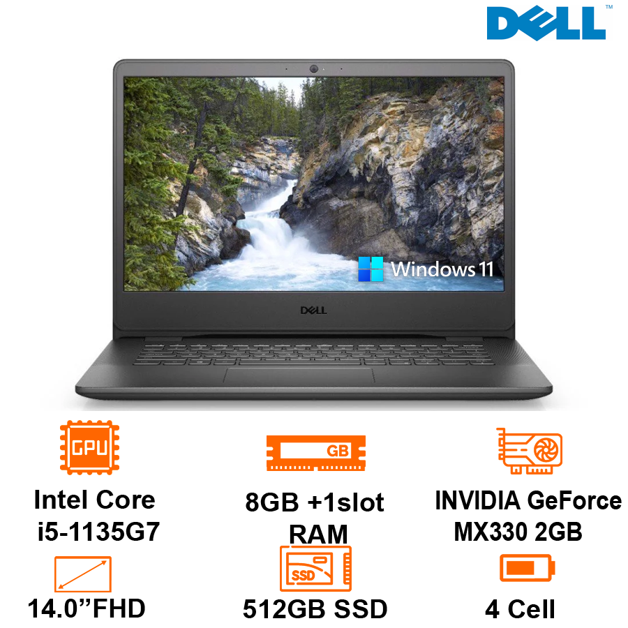 Laptop Dell Vostro 14 3400 YX51W5 (14 "Full HD/Intel Core i5-1135g7/8GB/512GB SSD/Nvidia GeForce MX330/Windows 11 home SL 64-bit + office/1.6kg) -warranty 12 months-genuine goods