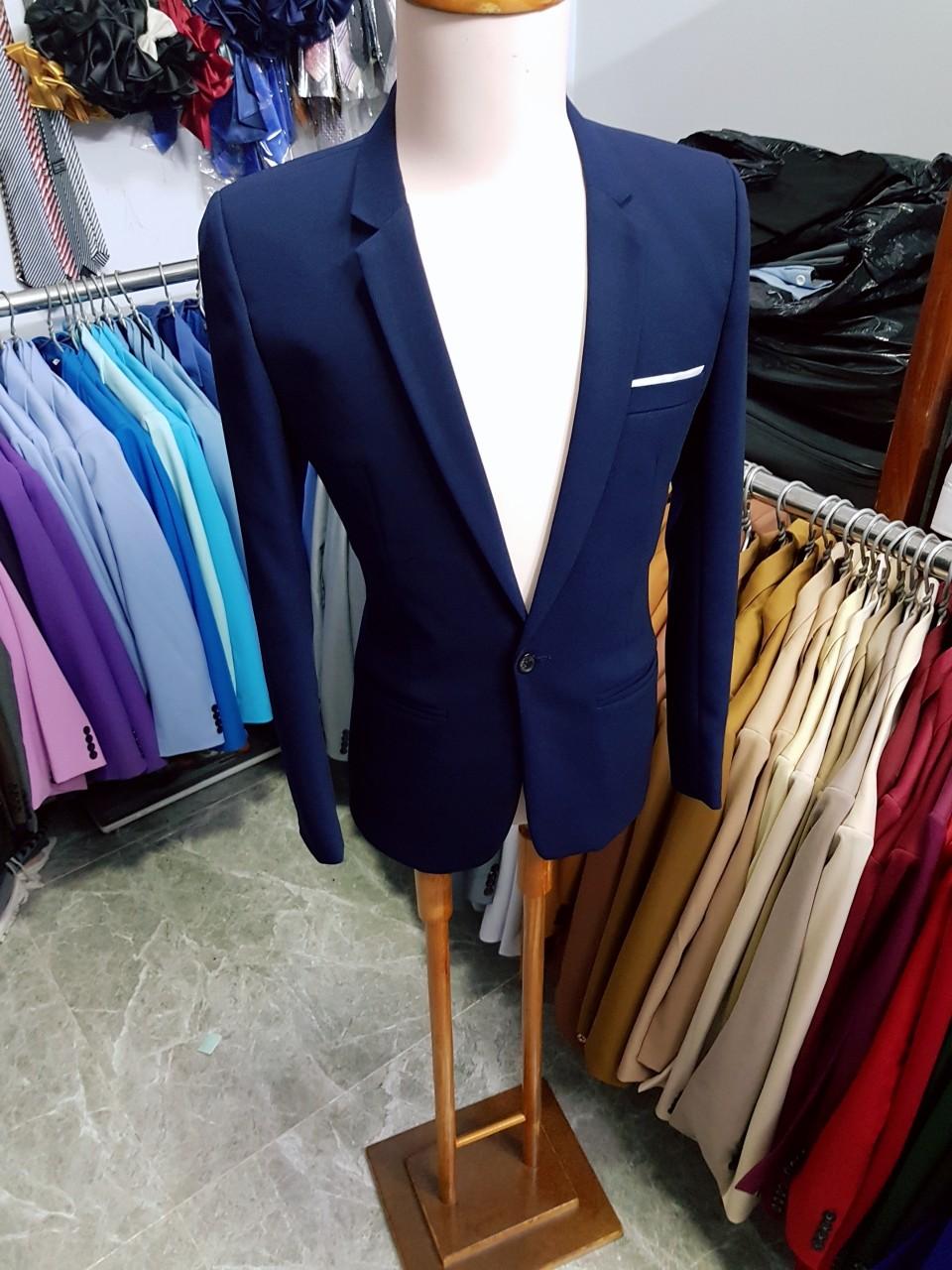 Áo vest nam ôm body màu xanh đen mềm mịn co giãn nhẹ