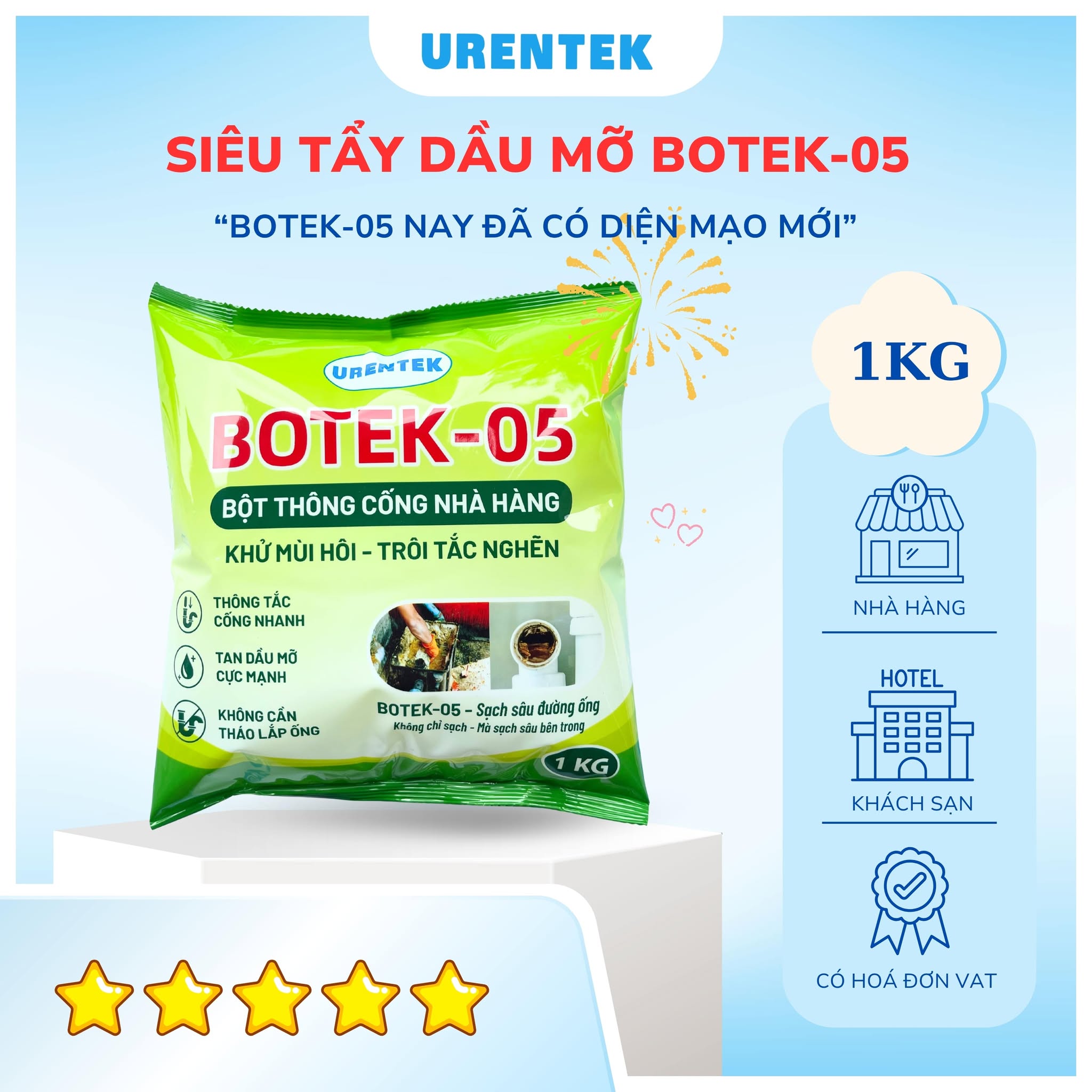Bột thông cống Botek-05 - Thông cống dầu mỡ