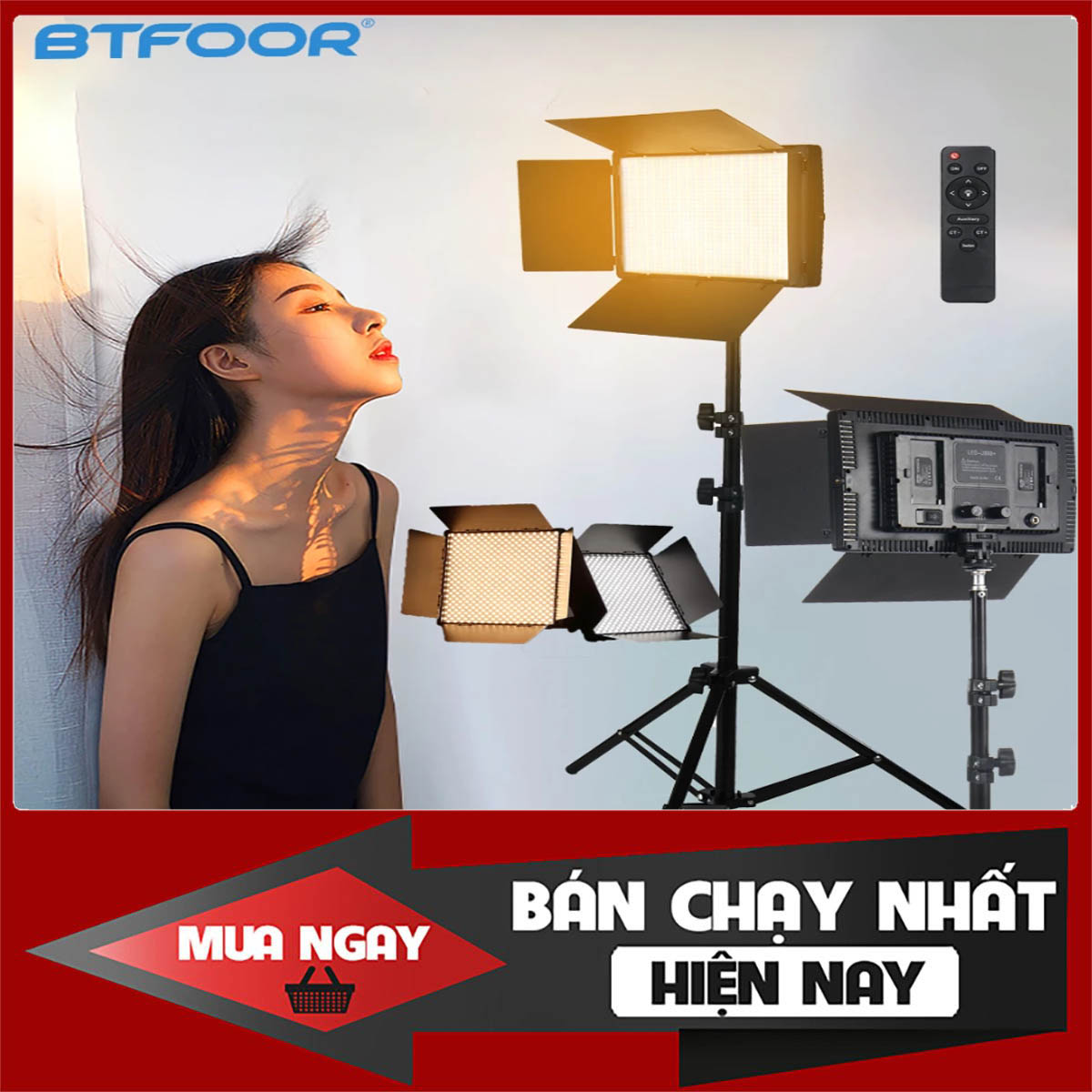 HCM XẢ KHO | Đèn LED U800 ,Đèn Chụp Ảnh Phòng Thu Ánh Sáng Quay Video Chiếu Sáng Chụp Ảnh- Quay Tiktok- Youtube Trò Chơi Sống-1 ĐÈN Hỗ Trợ Studio Chụp Ảnh, Quay Phim, Livestream-Kèm Chân Đèn 2m1-Nhiệt Độ Sáng 3200K - 6500K