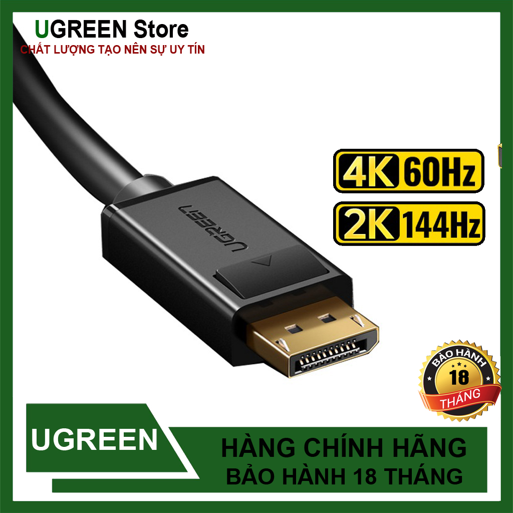 [HCM]Cáp Displayport to Displayport chuẩn 1.2  hỗ trợ 2K*4K  Ugreen DP102 chính hãng