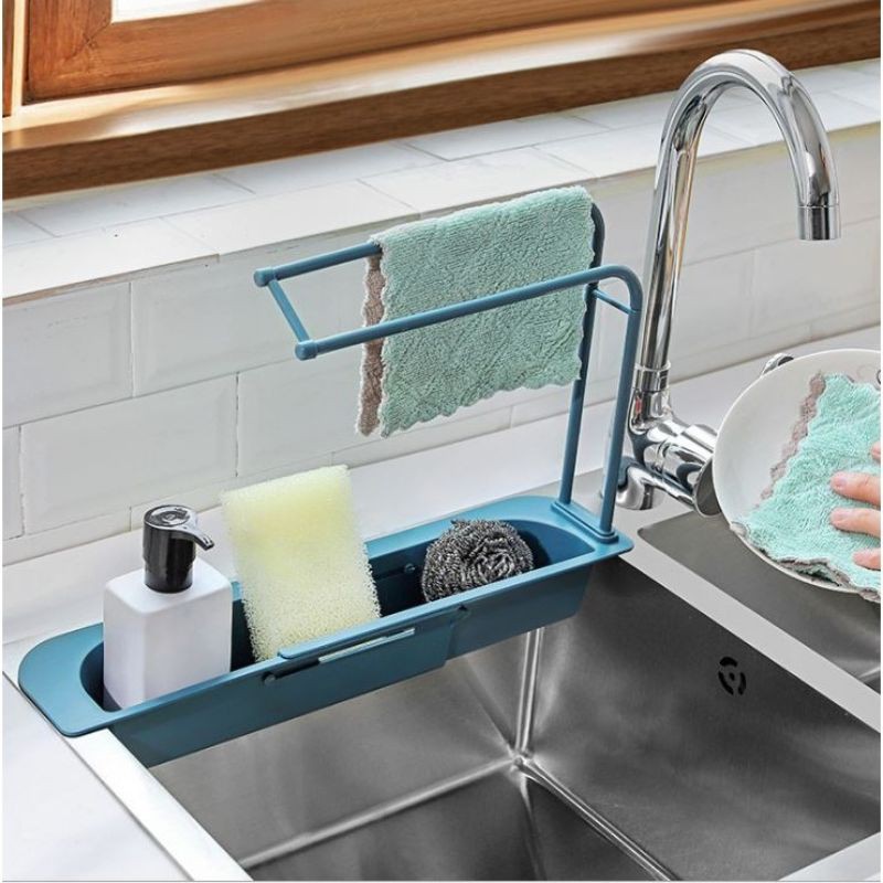 Giá Để Giẻ Rửa Bát, Khay Để Giẻ Rửa Bát -Có chỗ treo khăn thông minh, có thể tùy chỉnh kích thước