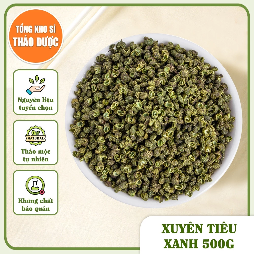 Xuyên tiêu xanh 500g, hạt tiêu Tứ Xuyên, cay tê, thơm, không lẫn tạp chất, gia vị món ăn Trung Hoa