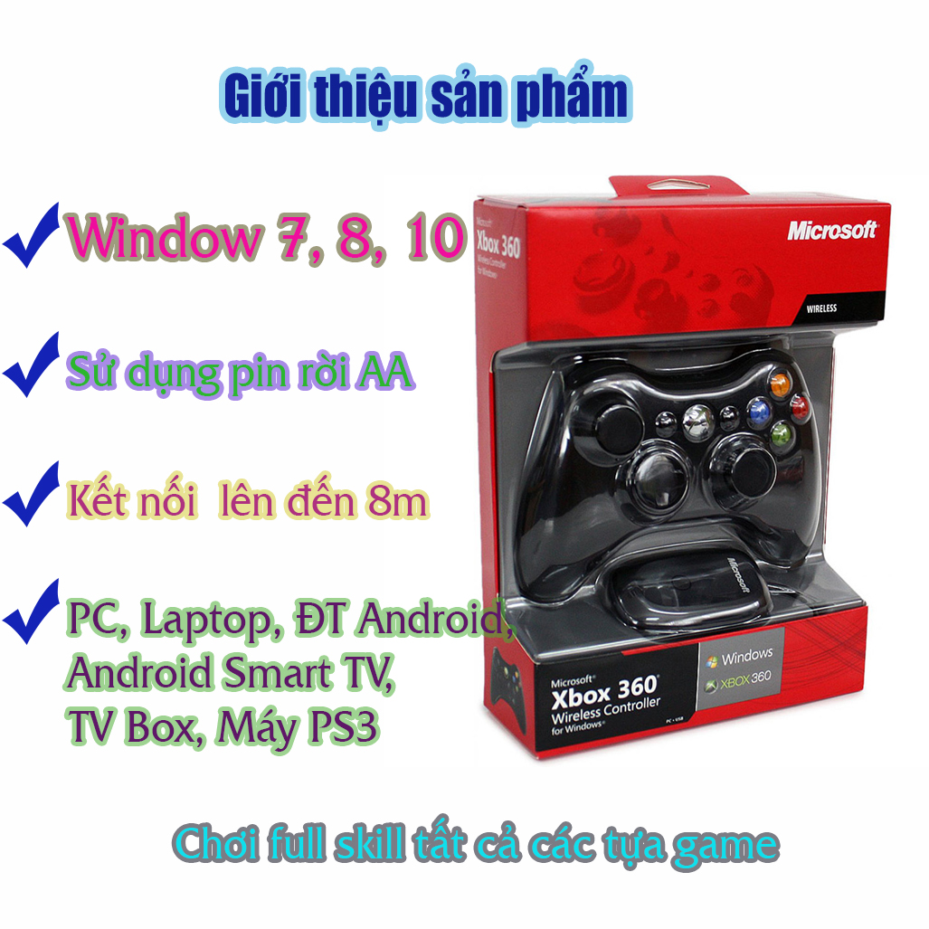 Tay cầm xbox 360 controller có dây chơi game cho pc fo3 fo4 ps
