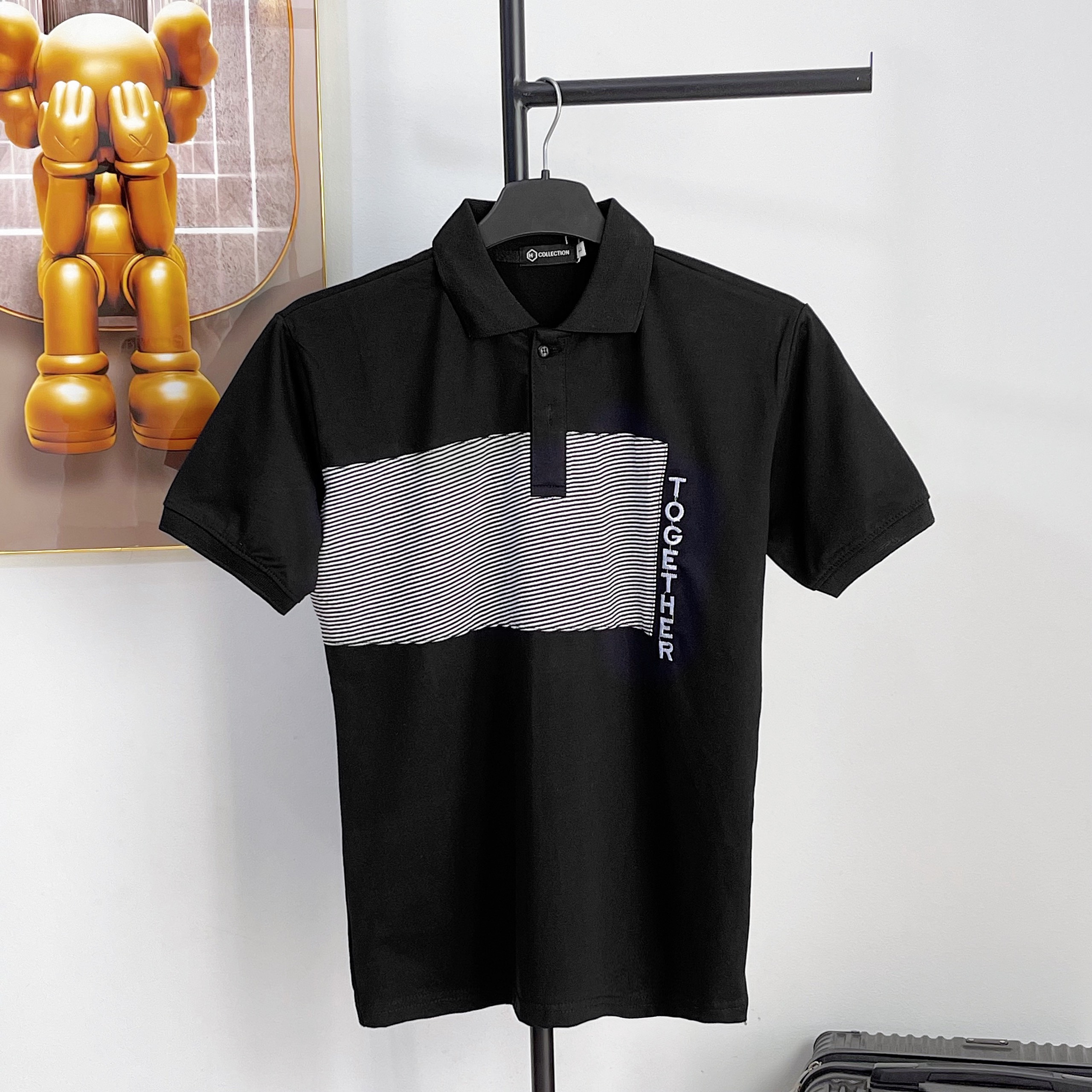 Áo thun polo nam có cổ tay ngắn phối loang in họa tiết DO chất vải thun lạnh thoáng mát phong cách thời trang mới chuẩn shop giá rẻ - 3