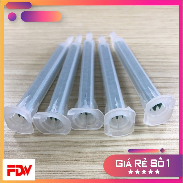 50 Đầu trộn keo 2 thành phần bằng nhựa thân vuông 6-16 tiện ích, đầu kim bôi keo, ống trộn keo AB glue mixer