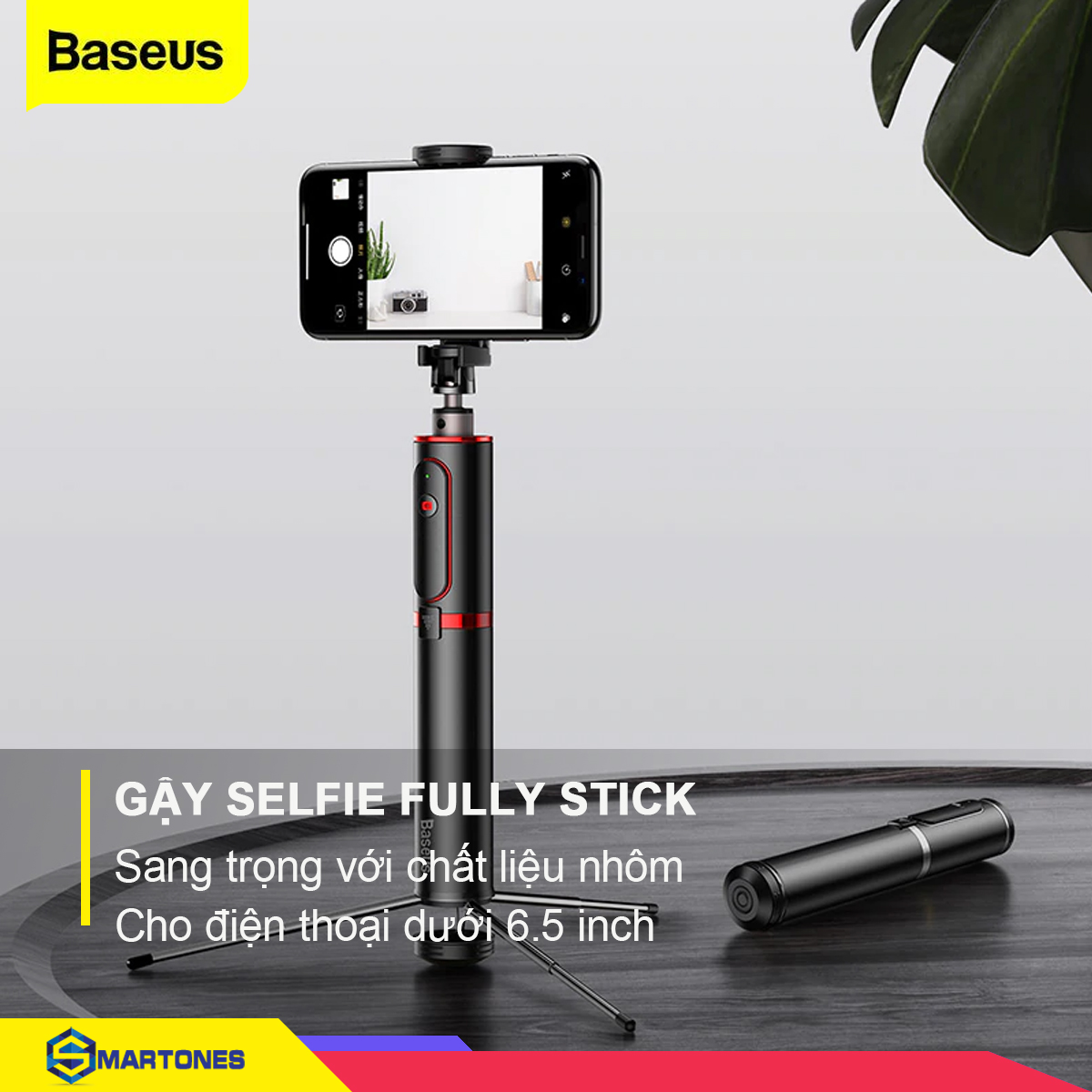 Gậy selfie Baseus Fully Stick điều khiển từ xa cho điện thoại