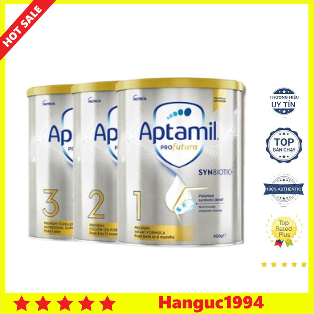 Sữa Bột Aptamil Profutura Úc Số 1-2-3-Bổ Sung Vitamin Và Phát Triển Toàn Diện Cho Bé 900g Mẫu Mới