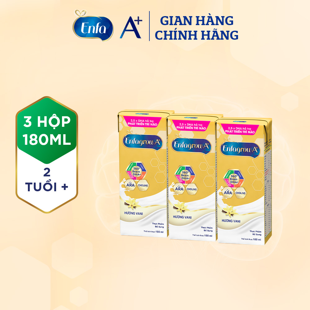 Lốc 3 hộp sữa bột pha sẵn Enfa 180ml