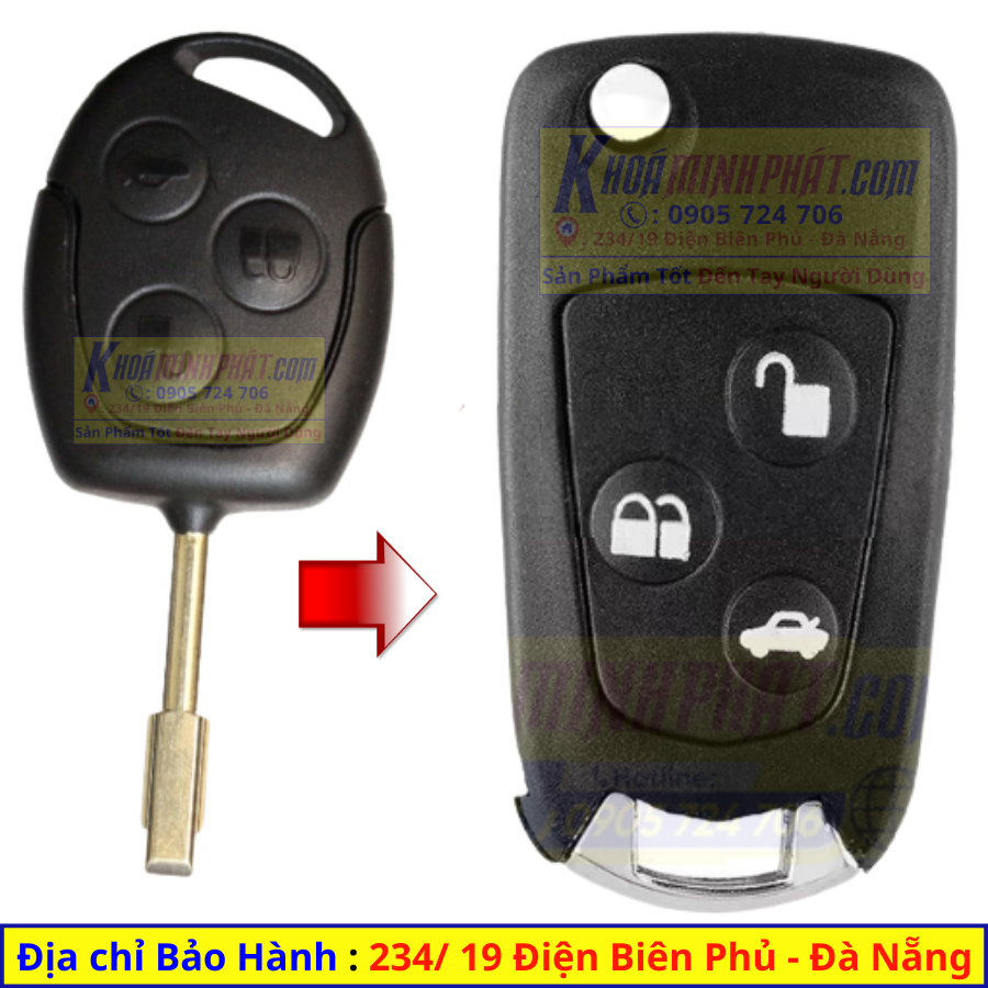 Vỏ Chìa khoá xe Ford Transit Độ gập V22