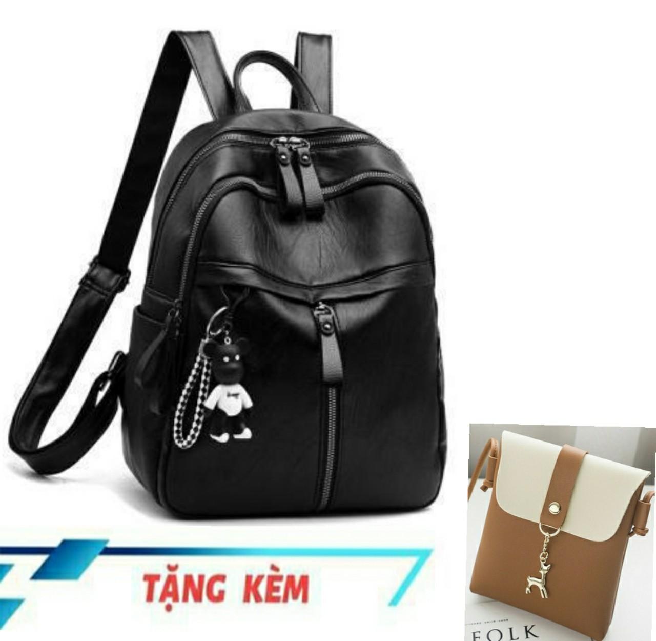 BALO DA NỮ CAO CẤP TẶNG TÚI ĐEO CHÉO NAI NHỎ XINH + MÓC KHÓA GẤU - TTT0030