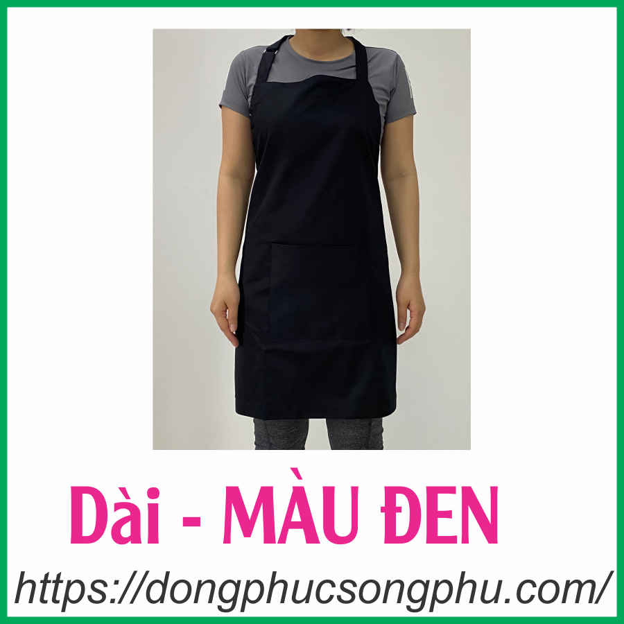 Tạp dề Dài - trơn phục vụ quán cafe, bếp - Vải kaki, bền đẹp - TD1 - Đồng phục Song Phú