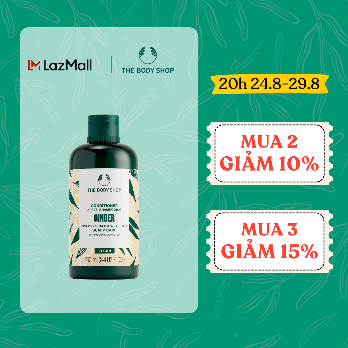 Dầu Xả Hương Gừng GINGER SCAPL CARE CONDITIONER 250ML The Body Shop