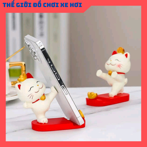 Giá đỡ điện thoại mèo thần tài may mắn