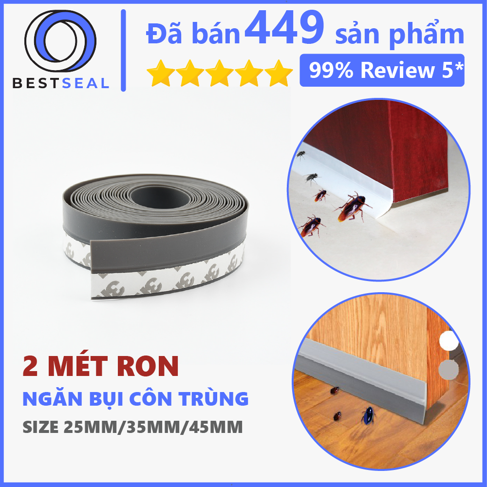 [HCM]2 Mét Ron Xám Chặn Cửa Khe Cửa Chống Bụi Chống Côn Trùng An Toàn Tiện Lợi 25 35 45mm