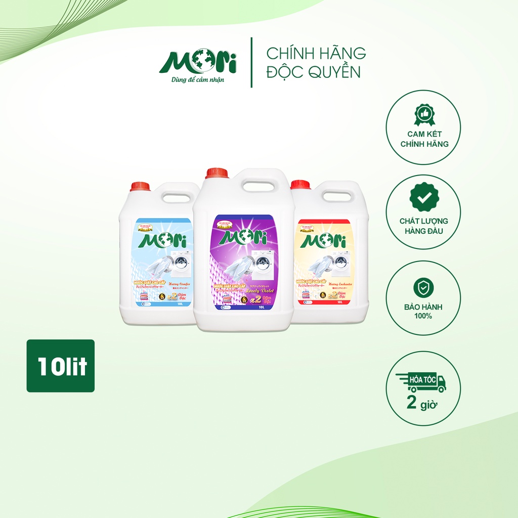 Nước giặt thơm Mori Nước giặt sạch khuẩn an toàn cho da tay_Can 10lit