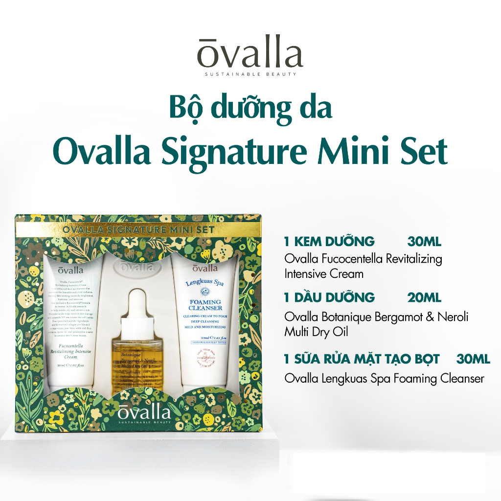 Bộ 3 sản phẩm dưỡng da cao cấp ovalla signature mini set