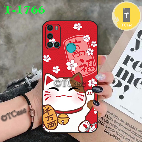 Ốp lưng Vsmart Joy 4 dẻo đen in hình Mèo Thần Tài, May Mắn, Tài Lộc