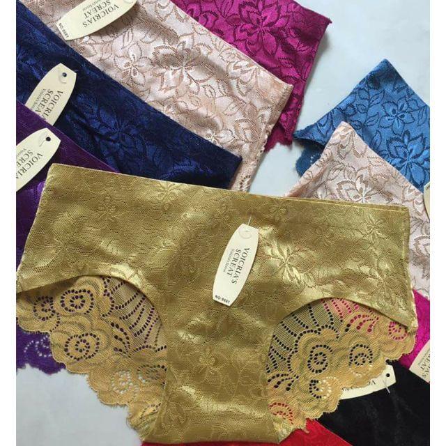 Set 5 quần lót nữ su gấm pha ren 8681 chất đẹp 105n109