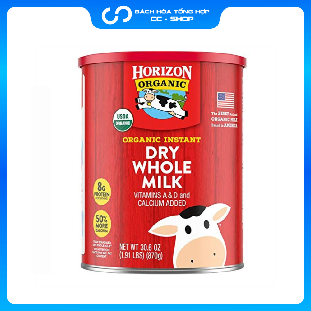 Sữa Tươi Dạng Bột Horizon Organic vitamin D3 giúp hấp thụ canxi Hộp 870g