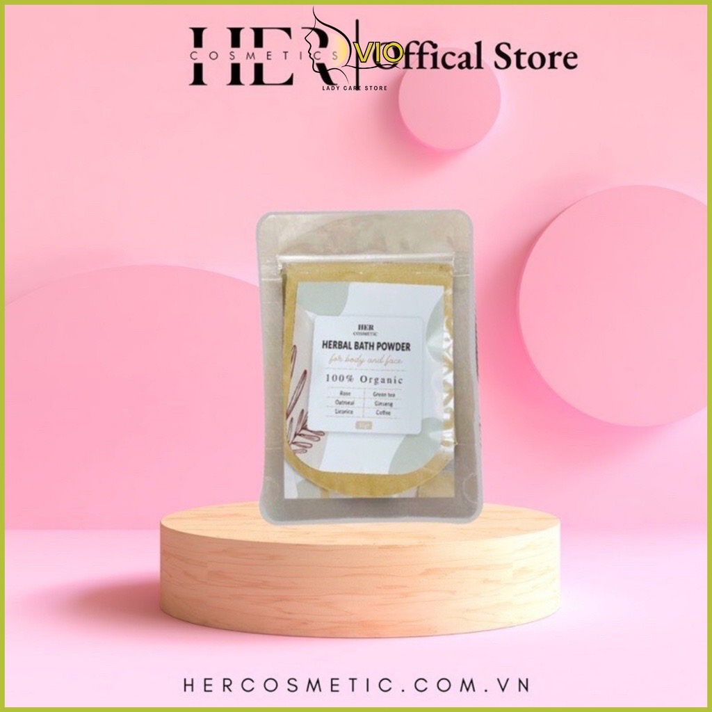 Bột tắm trắng da toàn thân thảo mộc hercosmetic túi 50g