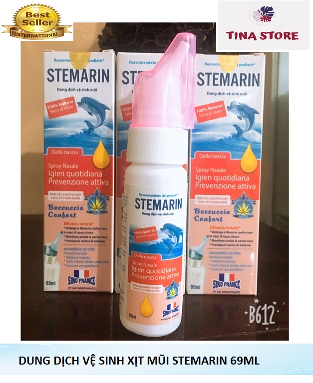Dung dịch xịt mũi vệ sinh mũi stemarin 69ml - mẫu mới