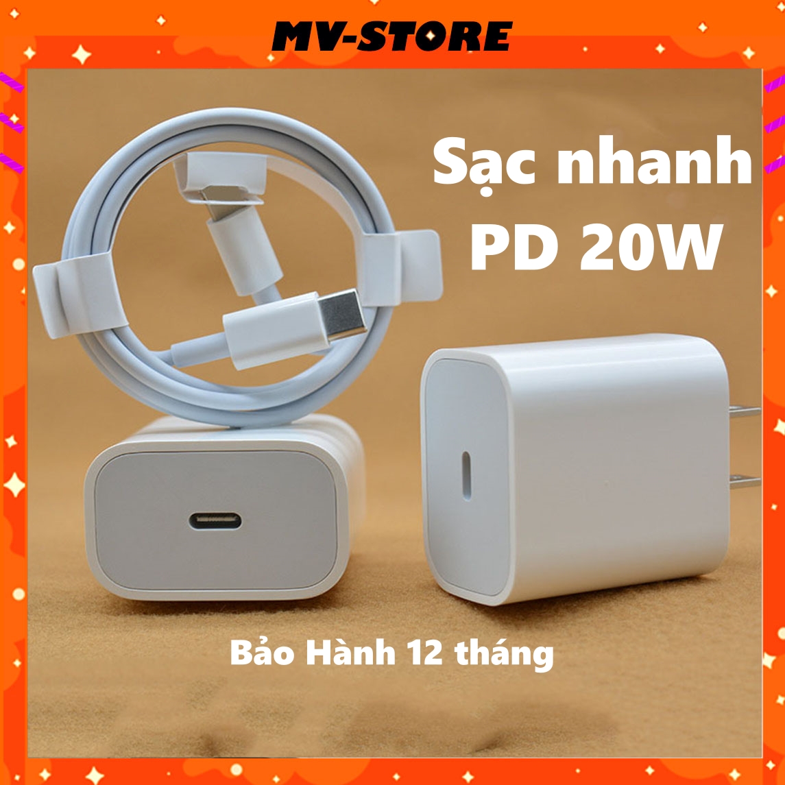 Bộ sạc nhanh ip 20w, củ sạc và cáp sạc nhanh sử dụng cho các dòng ip
