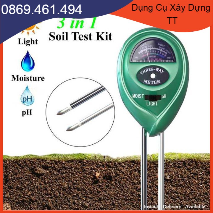 Máy đo ph đất đa năng, đo độ ẩm, ánh sáng