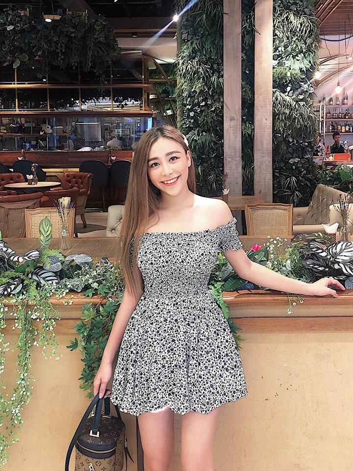 Đầm hoa nhí nhún trễ vai siêu hot