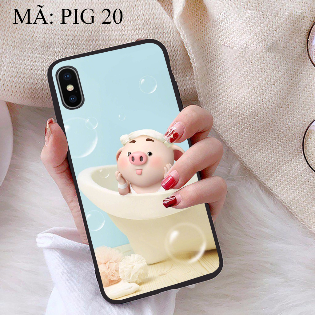 [HCM]Ốp lưng iCase dành cho iPhone X viền dẻo TPU BST Pig Cute
