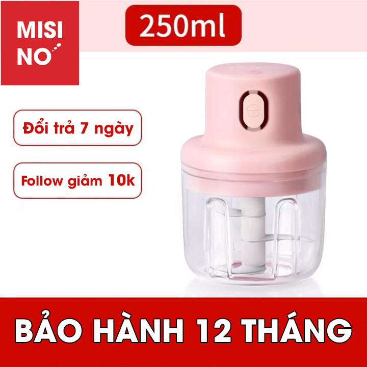 Máy xay tỏi ớt bằng tay mini sạc điện MISINO