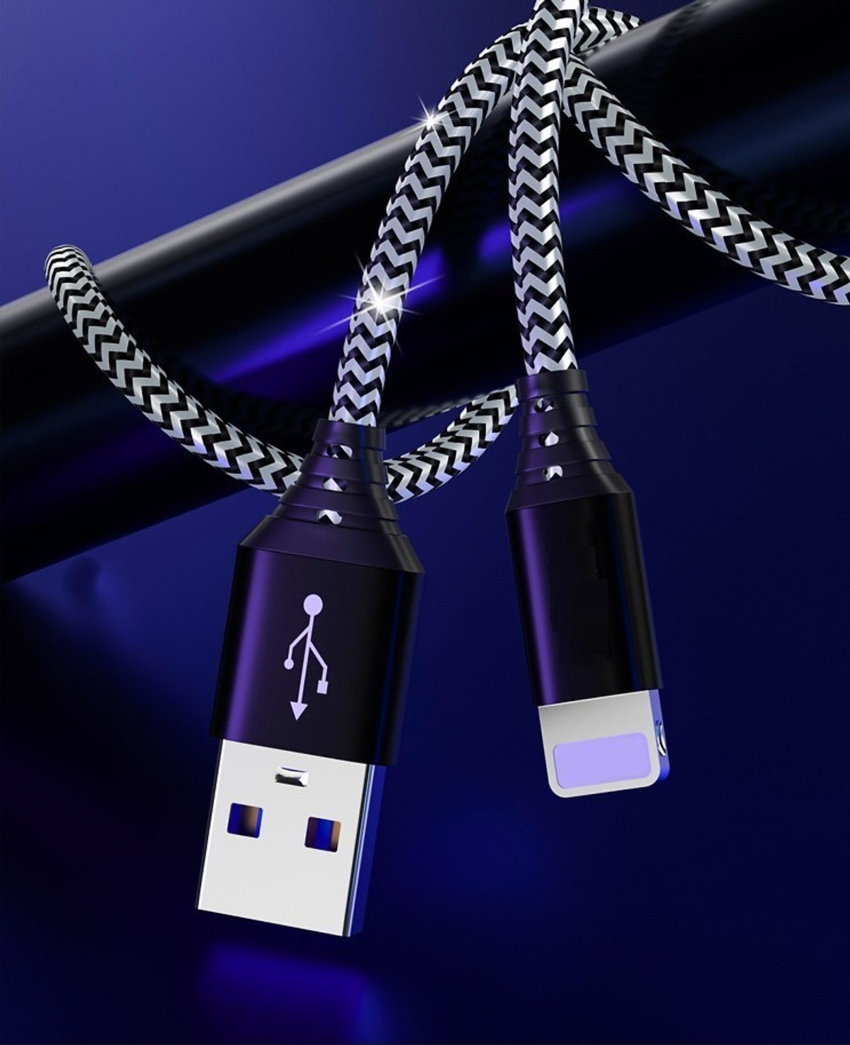 Dây cáp sạc veger bọc dù chống đứt lightning và micro usb cao cấp - hàng chính hãng