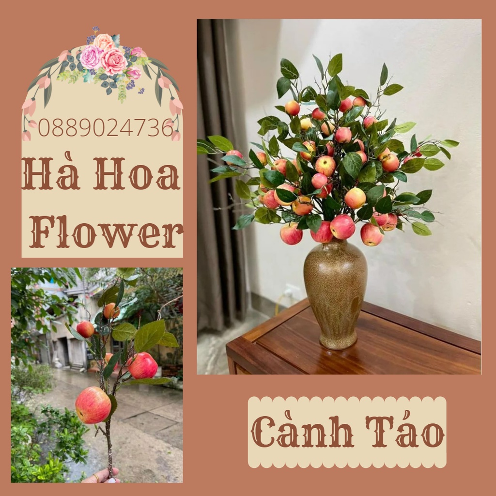 Cành Quả Giả | Cành Quả Táo giả decor trang trí , phụ kiện chụp ảnh , ghép cây