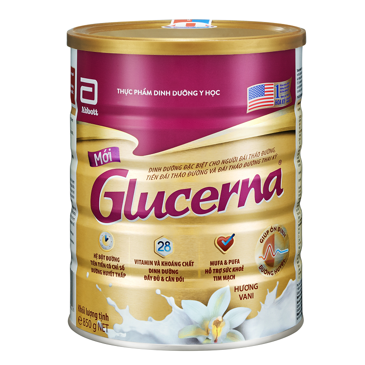Combo 2 lon sữa Glucerna 850g hương vani DATE 2024